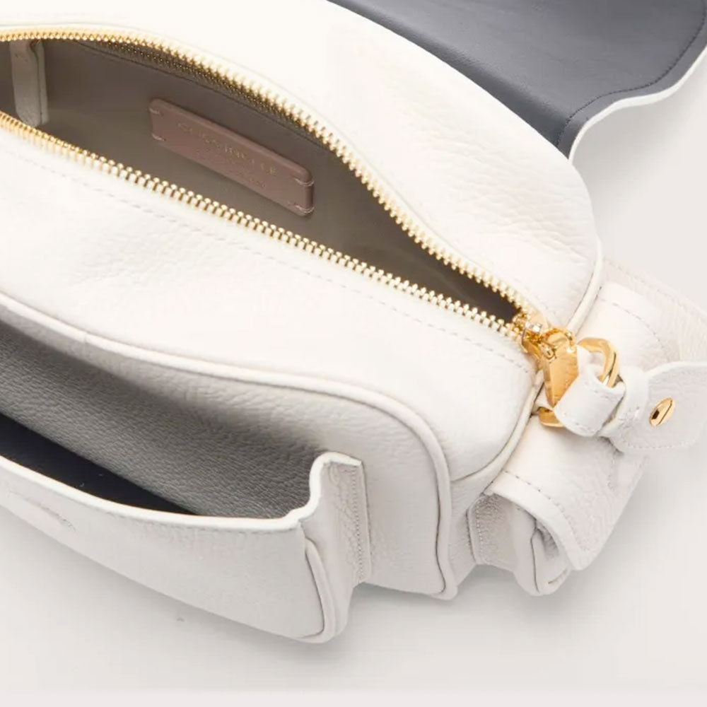 Borsa Donna a Tracolla COCCINELLE in Pelle Colore Blanco linea Campus Small