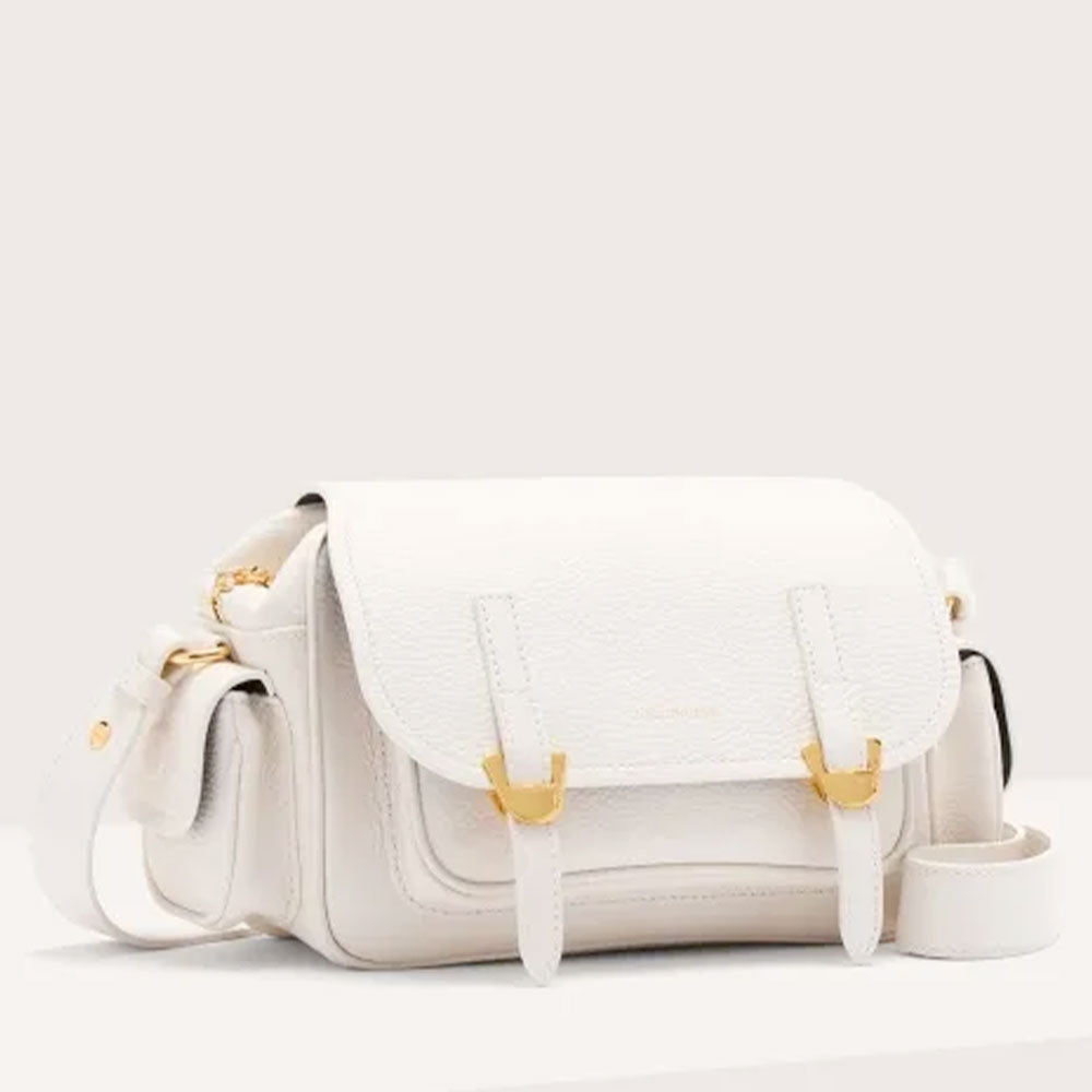 Borsa Donna a Tracolla COCCINELLE in Pelle Colore Blanco linea Campus Small