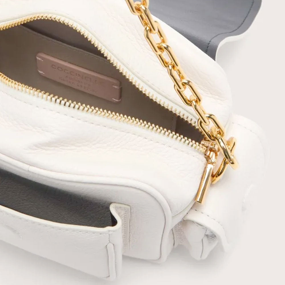 Borsa Donna a Mano COCCINELLE in Pelle Colore Blanco linea Campus Mini