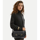 Borsa Donna a Tracolla COCCINELLE in Pelle Liscia Nera linea Campus Vintage Medium