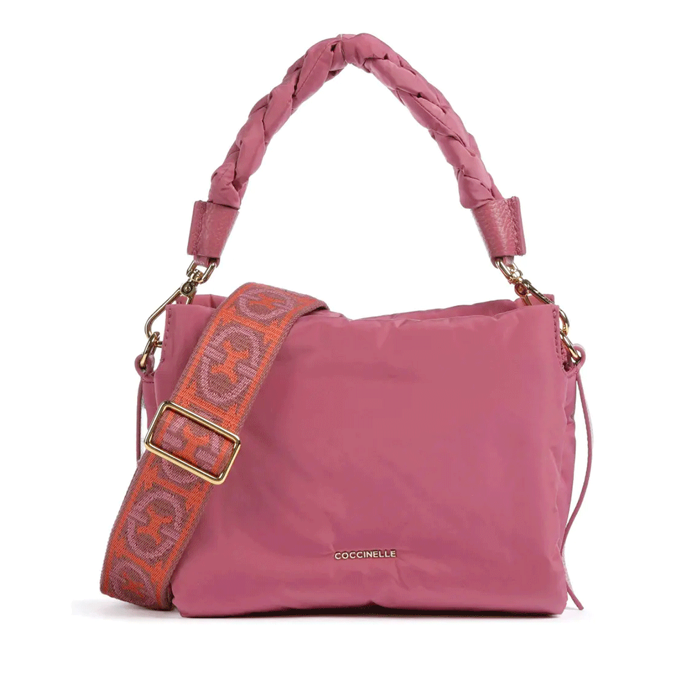 Borsa Donna a Mano COCCINELLE linea Boheme Puffy Nylon Colore Rosewood