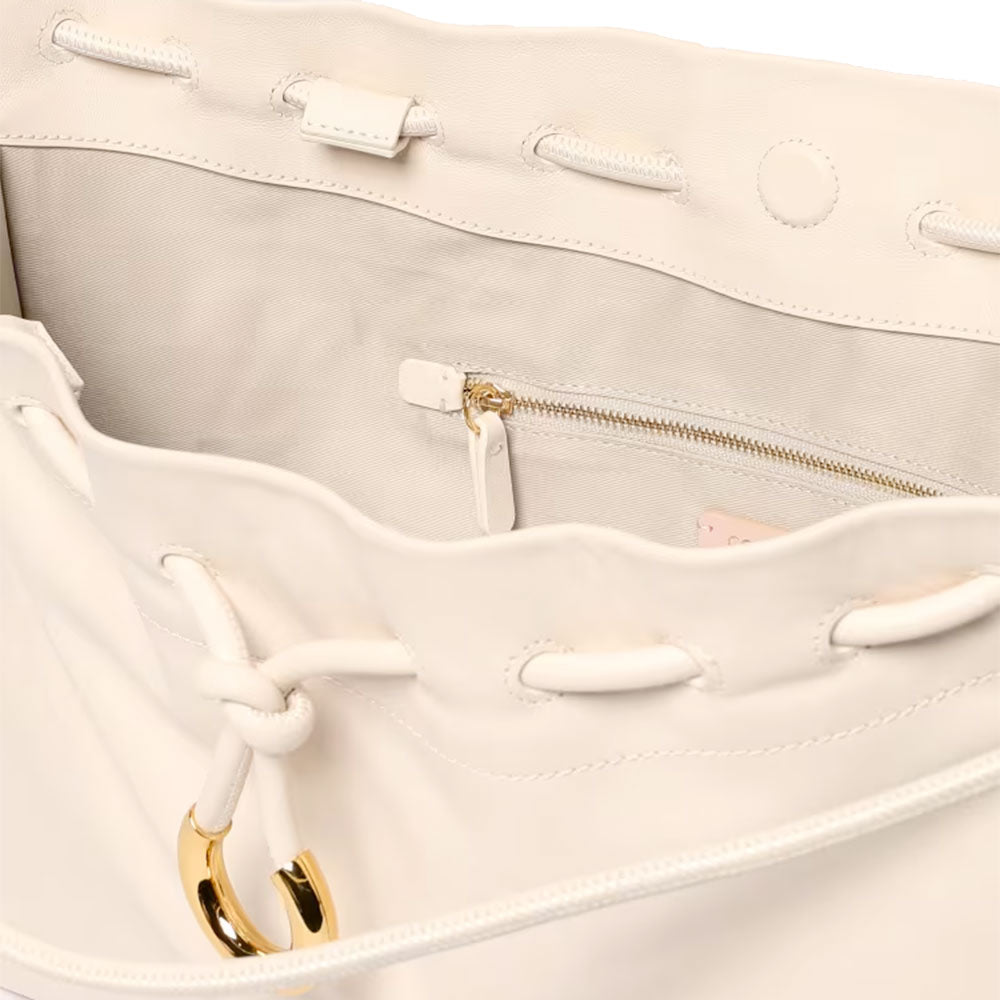 Borsa Donna a Spalla COCCINELLE in Pelle Liscia Linea Isabella Colore Blanco