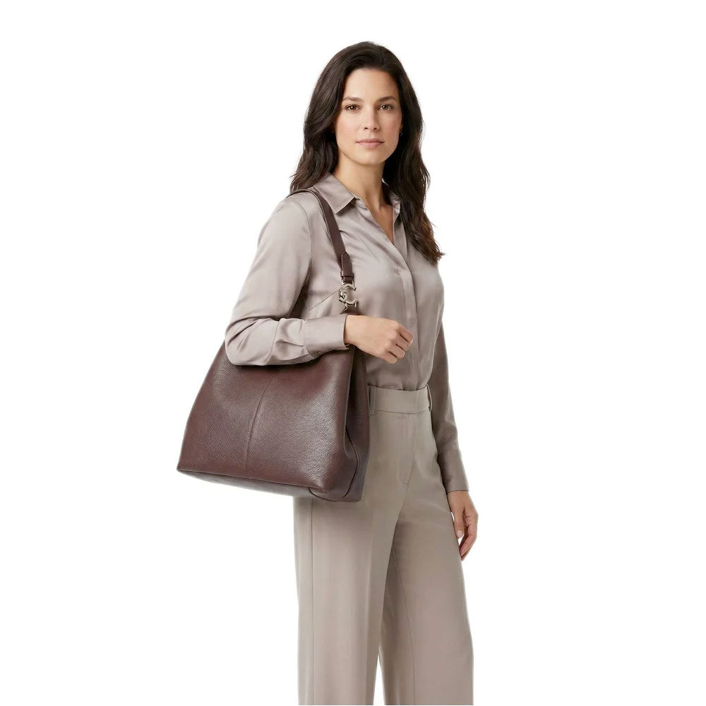 Damen-Schultertasche COCCINELLE Modell C-Easy Large in Berry