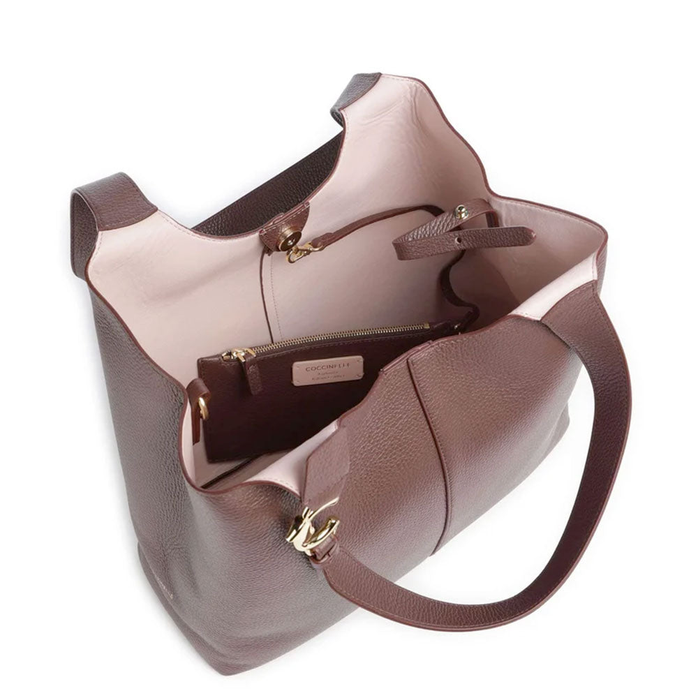 Damen-Schultertasche COCCINELLE Modell C-Easy Large in Berry