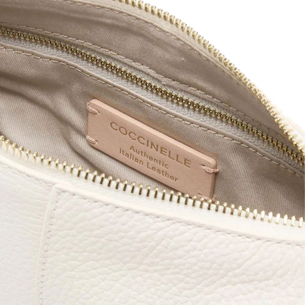 Borsa Donna a Tracolla COCCINELLE in Pelle linea Abigail Colore Blanco