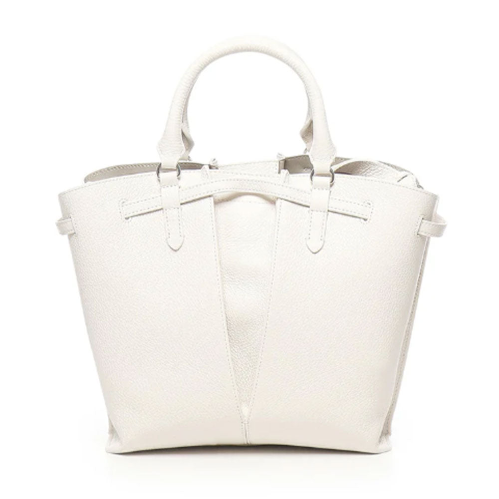 Kleine Damen-Beuteltasche COCCINELLE aus Leder Modell Flores in Blanco