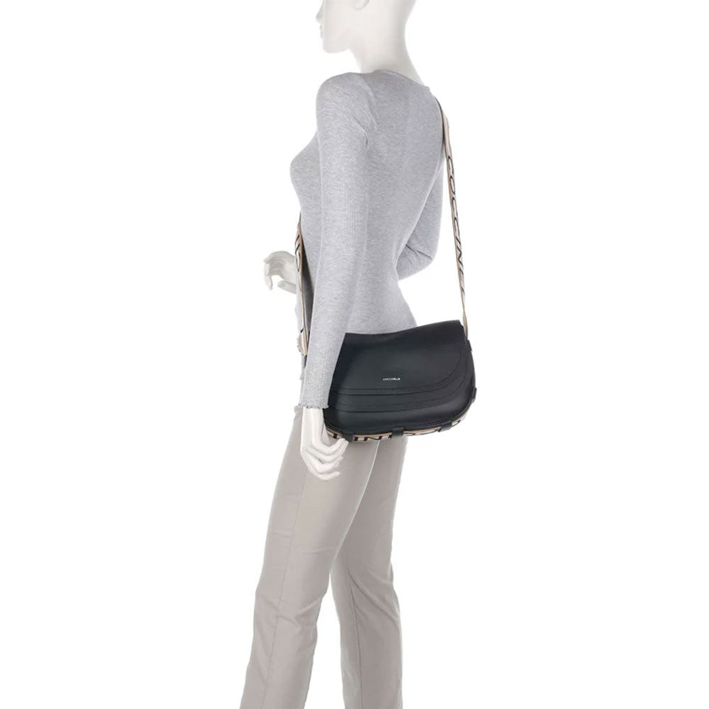 Borsa Donna a Tracolla COCCINELLE in Pelle linea Raquel Colore Noir - Cuir