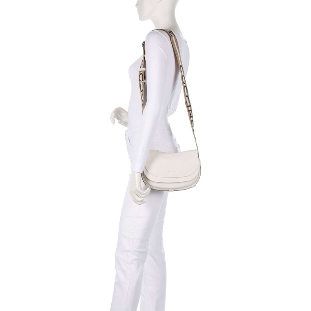 Borsa Donna a Tracolla COCCINELLE in Pelle linea Raquel Colore Blanco - Skin Misura Piccola