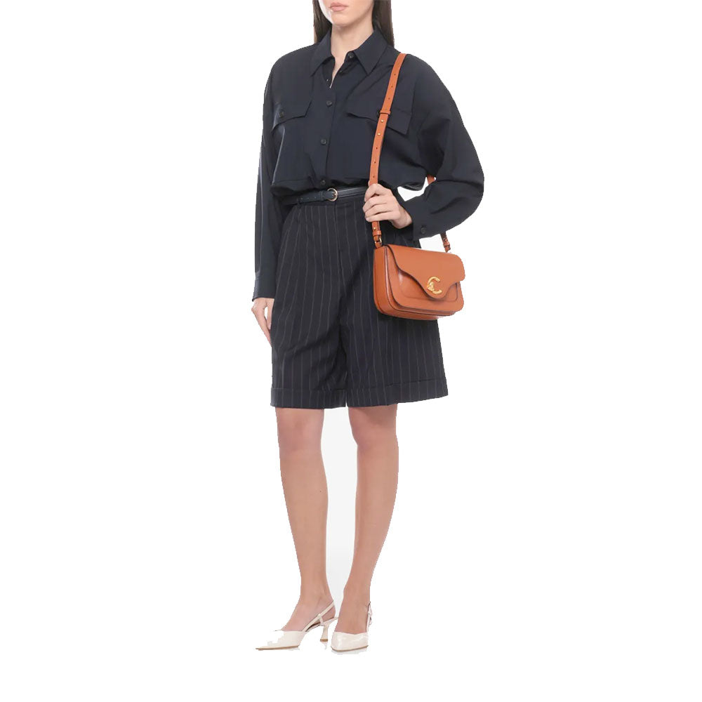 Borsa Donna a Tracolla COCCINELLE in Pelle linea C-Me Calf Cocker Small Colore Cognac