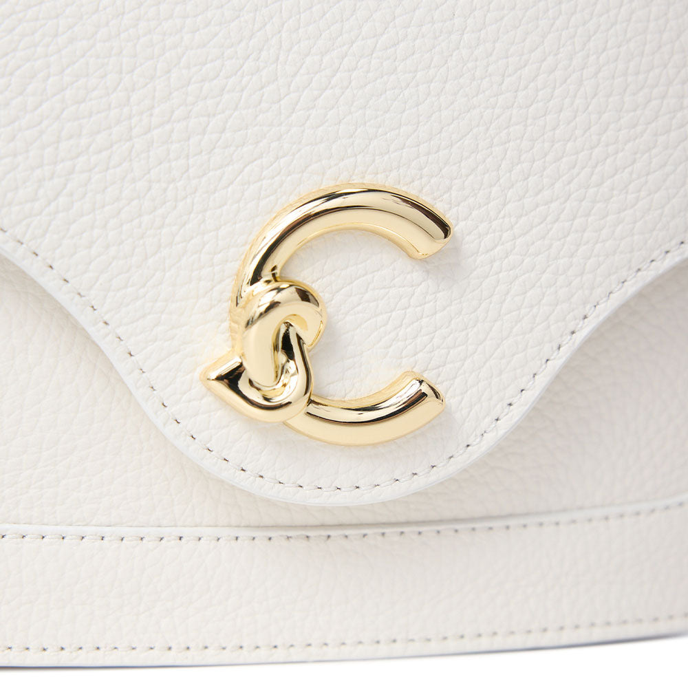 Damen-Umhängetasche COCCINELLE aus genarbtem Leder in Pearl Modell C-Me Small