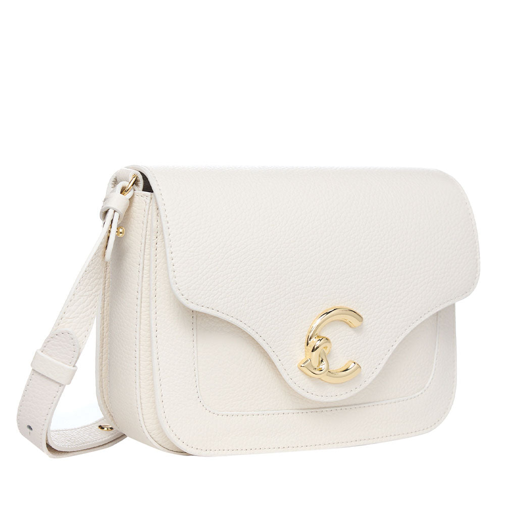 Borsa Donna a Tracolla COCCINELLE in Pelle Martellata linea C-Me Small Colore Pearl