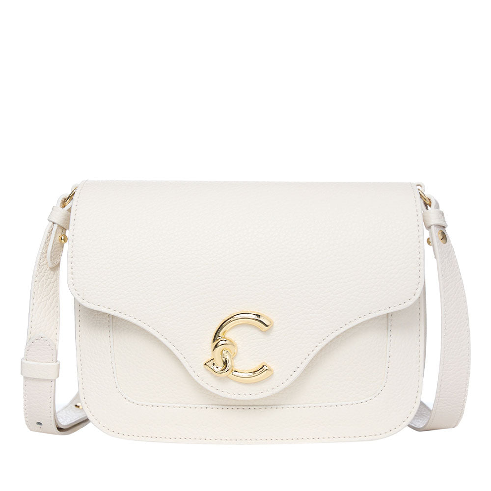 Borsa Donna a Tracolla COCCINELLE in Pelle Martellata linea C-Me Small Colore Pearl