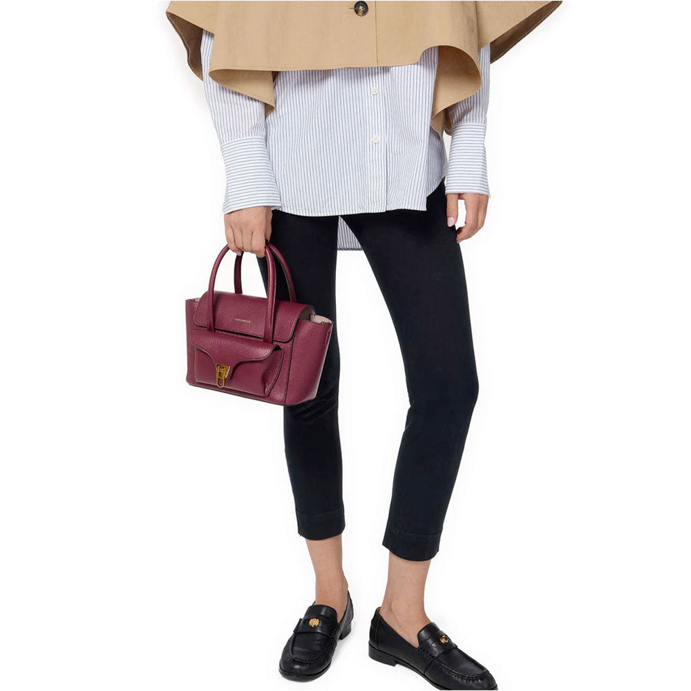 Borsa Donna a Mano COCCINELLE in Pelle Snow linea Beat Double Small