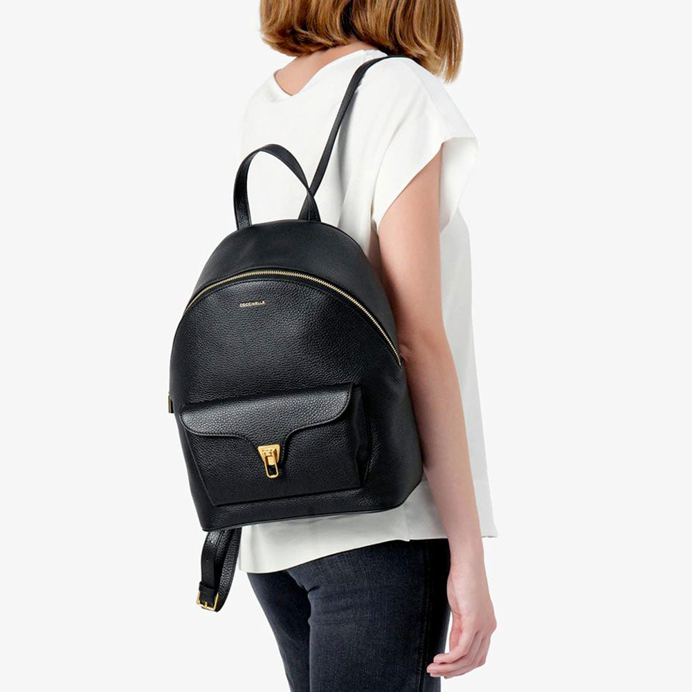 Zaino Donna COCCINELLE in Pelle Linea Beat Generation colore Nero Misura Grande