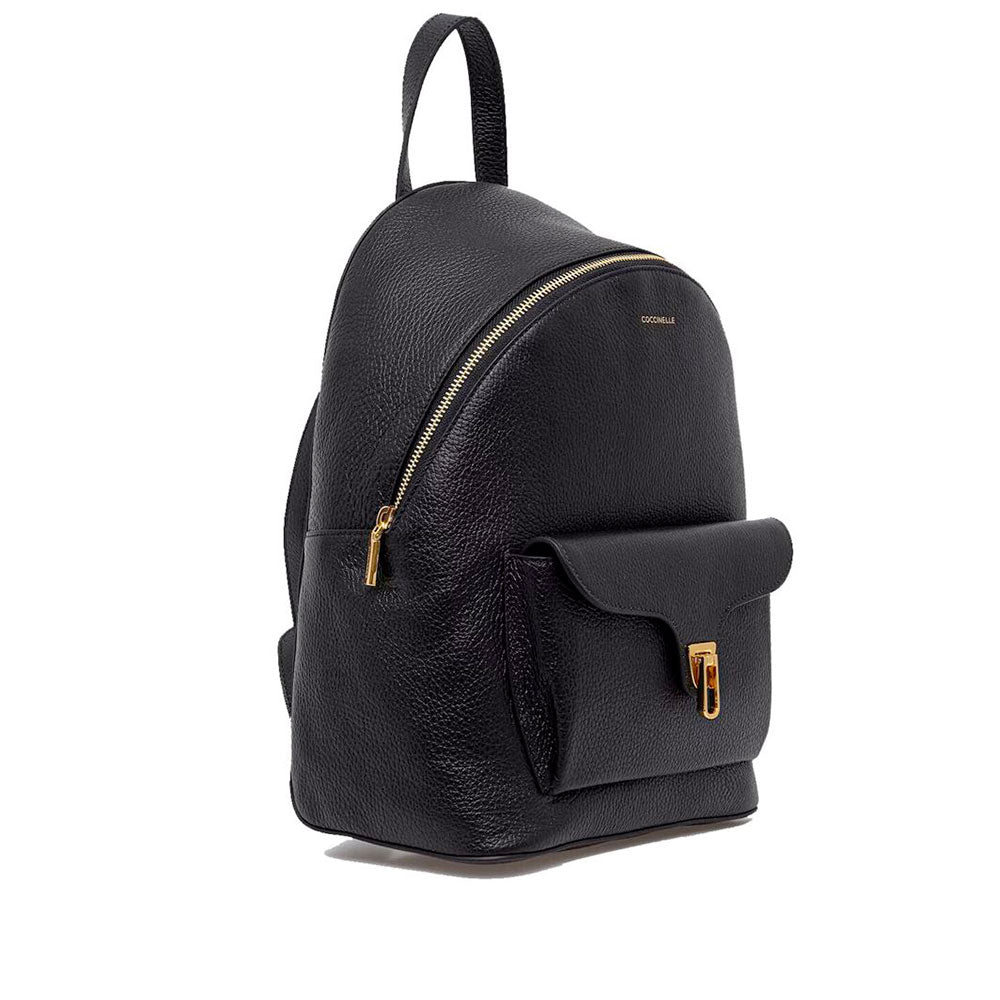 Großer Damen-Rucksack COCCINELLE aus Leder Modell Beat Generation in Schwarz