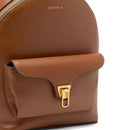 Großer Damen-Rucksack COCCINELLE aus Leder Modell Beat Generation in Cognac