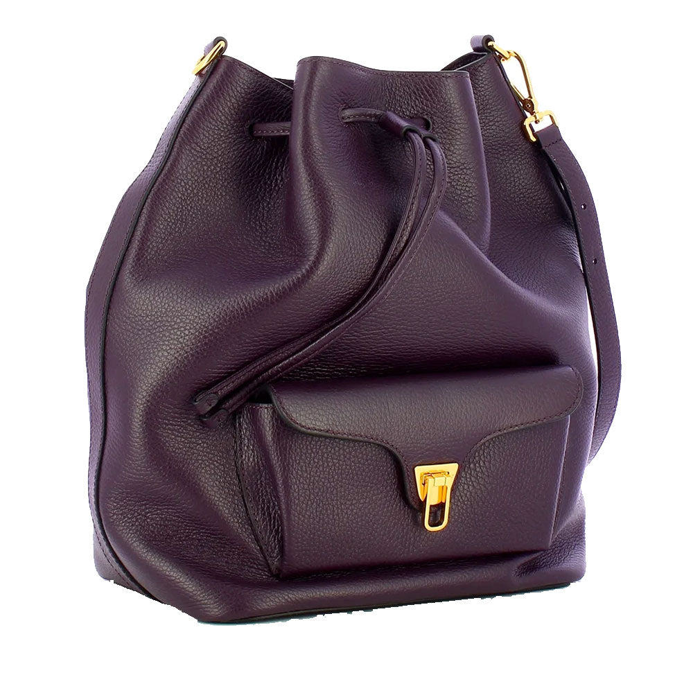 Borsa Donna a Tracolla COCCINELLE in Pelle linea Beat Generation Large Colore Prune