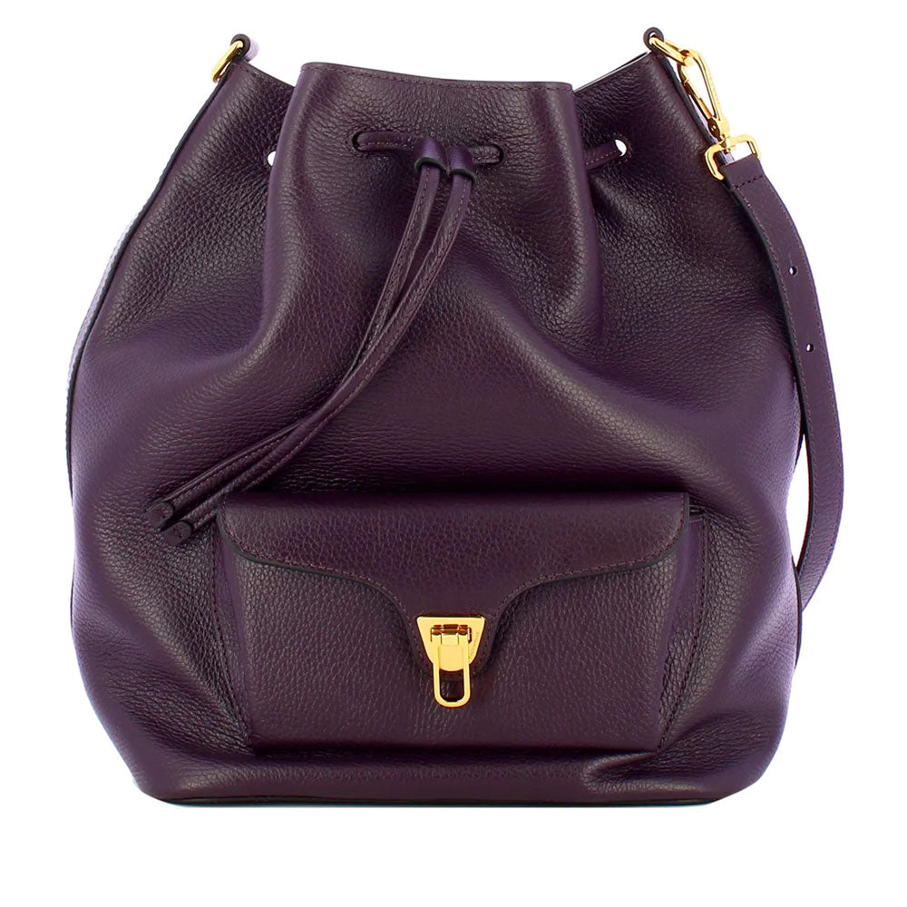 Borsa Donna a Tracolla COCCINELLE in Pelle linea Beat Generation Large Colore Prune