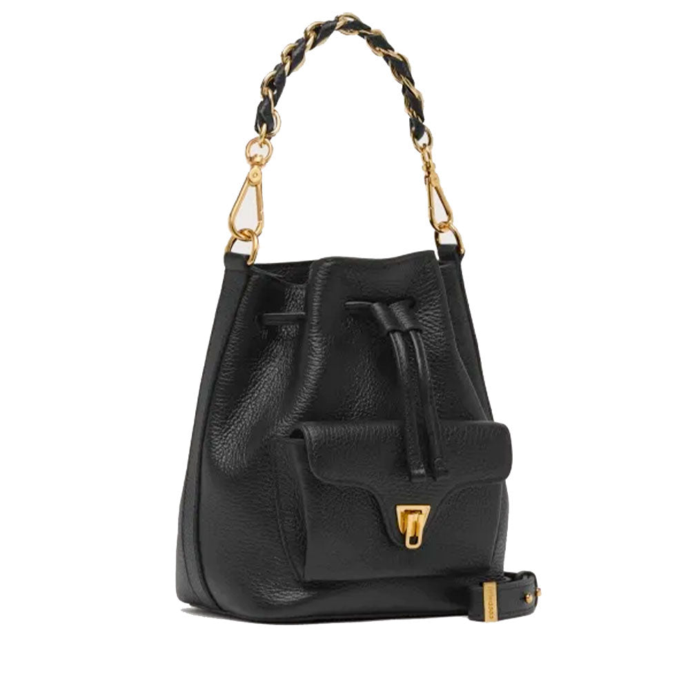 Damen-Henkeltasche COCCINELLE Modell Beat Generation Small aus schwarzem Leder