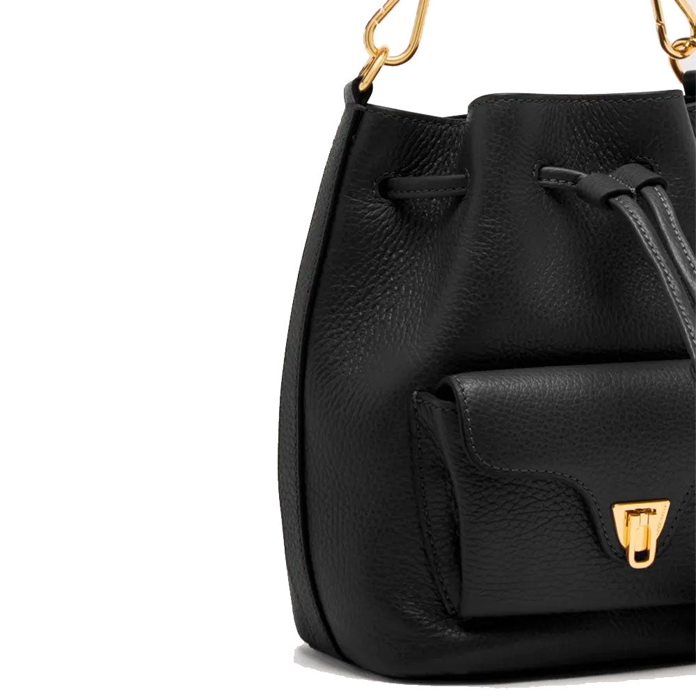 Damen-Henkeltasche COCCINELLE Modell Beat Generation Small aus schwarzem Leder