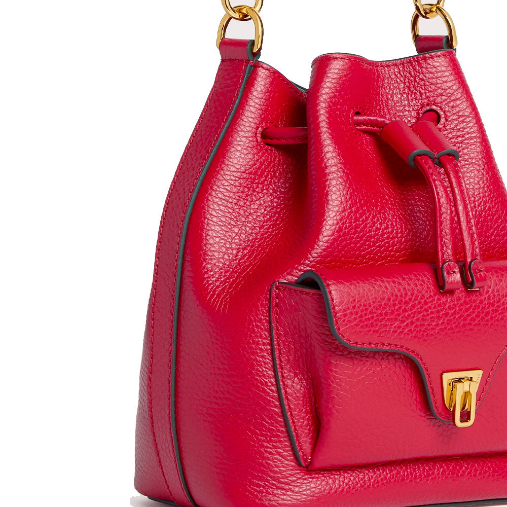Damen-Henkeltasche COCCINELLE aus Leder Modell Beat Generation Small in Scarlet