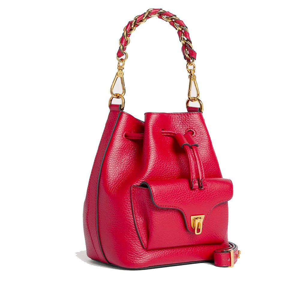 Damen-Henkeltasche COCCINELLE aus Leder Modell Beat Generation Small in Scarlet