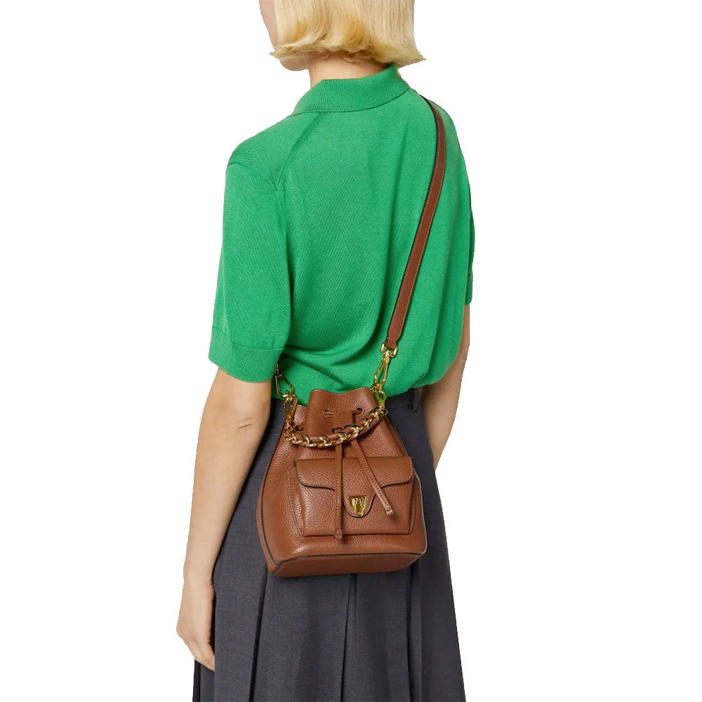 Damen-Henkeltasche COCCINELLE aus Leder Modell Beat Generation Small in Cognac