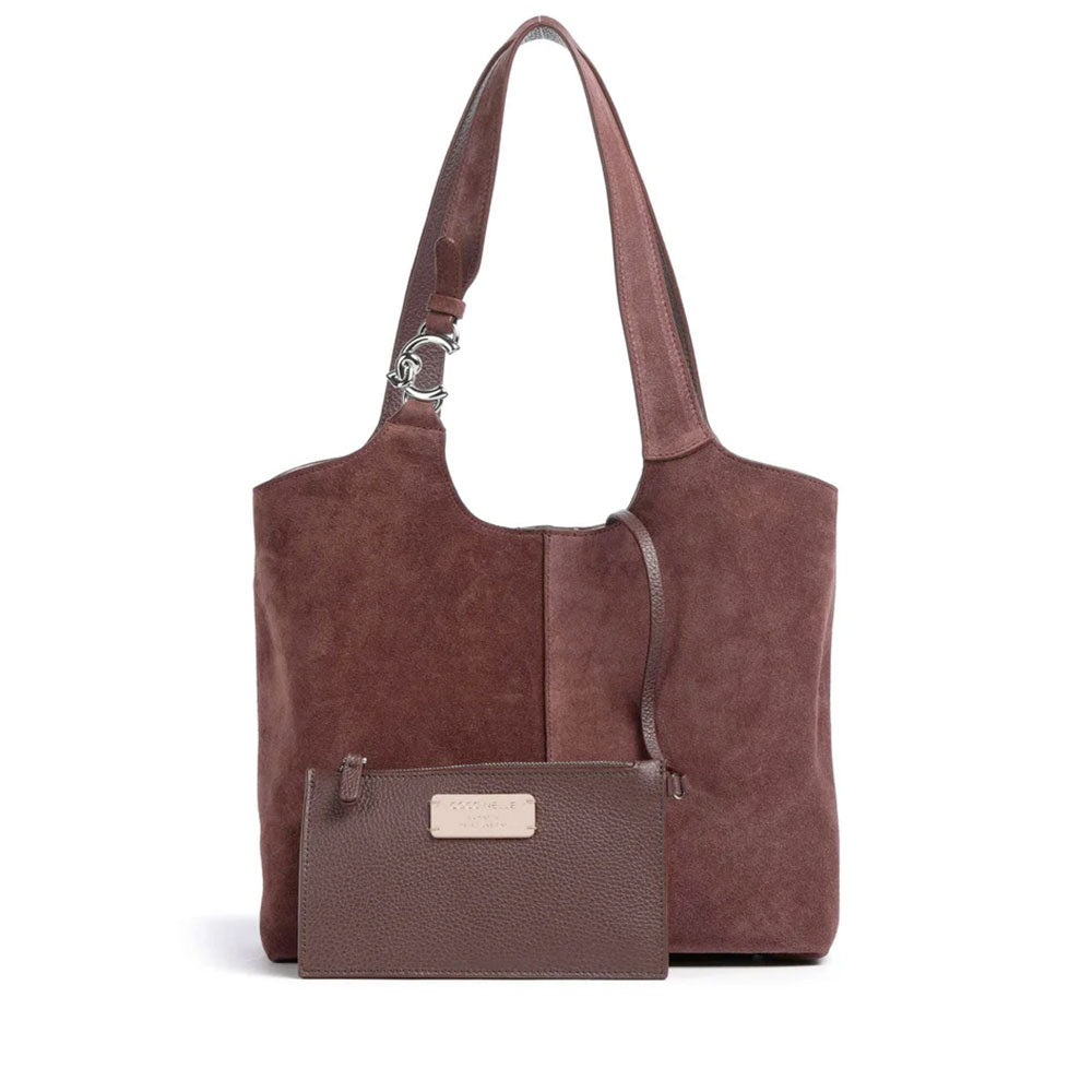 Women's Shoulder Bag COCCINELLE C-Easy in Berry Suede