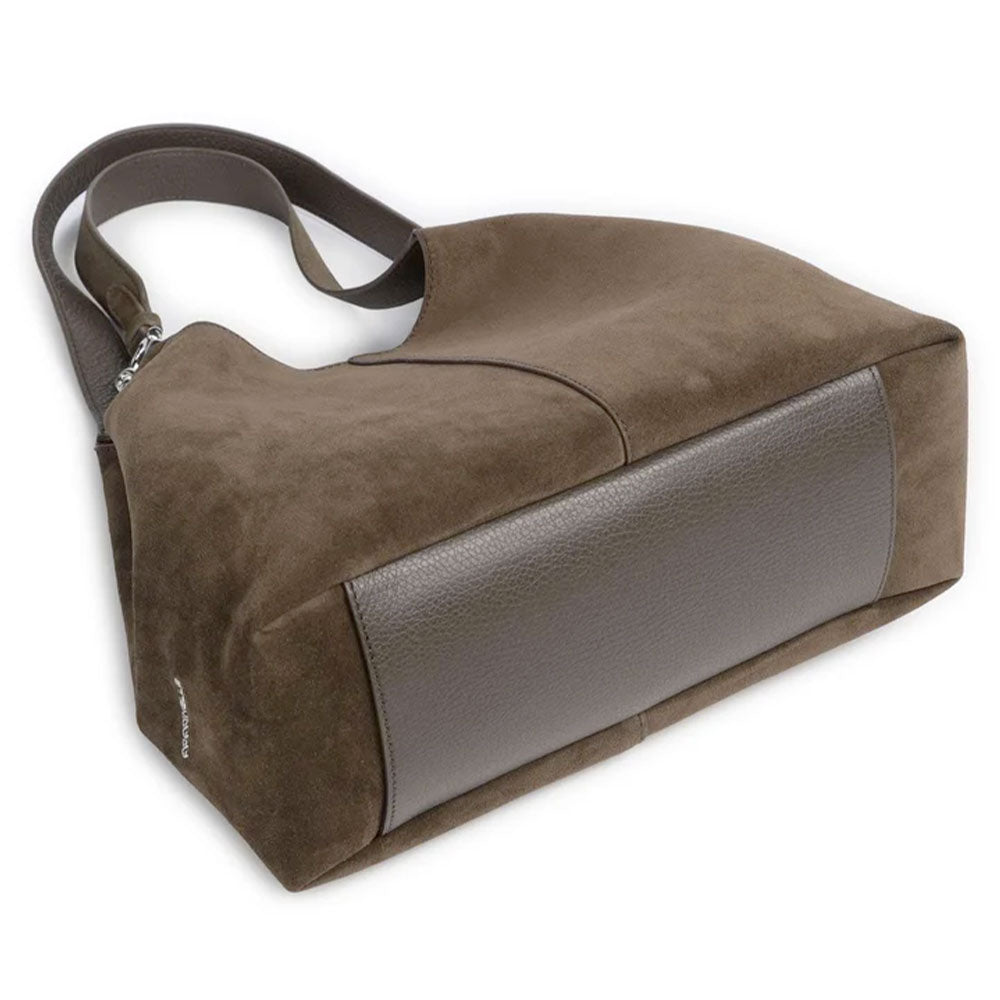 Damen-Schultertasche COCCINELLE aus Wildleder Modell C-Easy in Fango