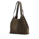 Damen-Schultertasche COCCINELLE aus Wildleder Modell C-Easy in Fango