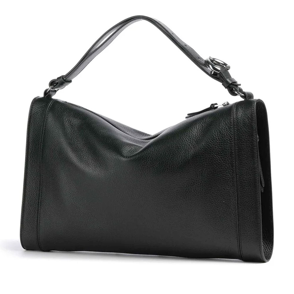 Women's Black Leather Hobo Shoulder Bag COCCINELLE Elinor