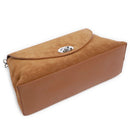 Borsa Donna a Spalla COCCINELLE Linea Nikla in Pelle Scamosciata Colore Cognac