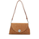 Borsa Donna a Spalla COCCINELLE Linea Nikla in Pelle Scamosciata Colore Cognac