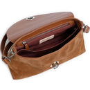 Borsa Donna a Spalla COCCINELLE Linea Nikla in Pelle Scamosciata Colore Cognac