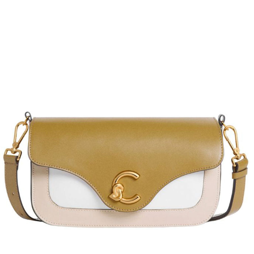 Borsa Donna a Tracolla COCCINELLE in Pelle linea C-Me Colore Sandshell - Seagrass - Pearl