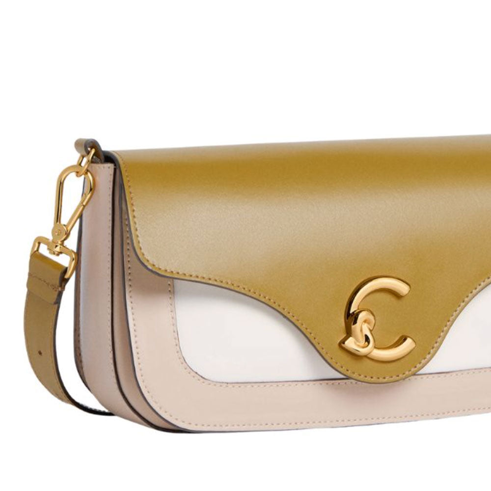Borsa Donna a Tracolla COCCINELLE in Pelle linea C-Me Colore Sandshell - Seagrass - Pearl