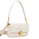 Damen-Schultertasche COCCINELLE aus genarbtem Leder Modell C-Me in Pearl