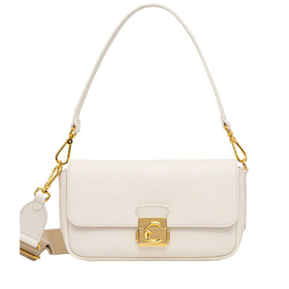 Borsa Donna a Spalla COCCINELLE in Pelle Martellata linea C-Me Colore Pearl