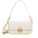 Damen-Schultertasche COCCINELLE aus genarbtem Leder Modell C-Me in Pearl