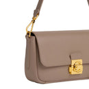 Damen-Schultertasche COCCINELLE aus genarbtem Leder Modell C-Me in Warm Taupe