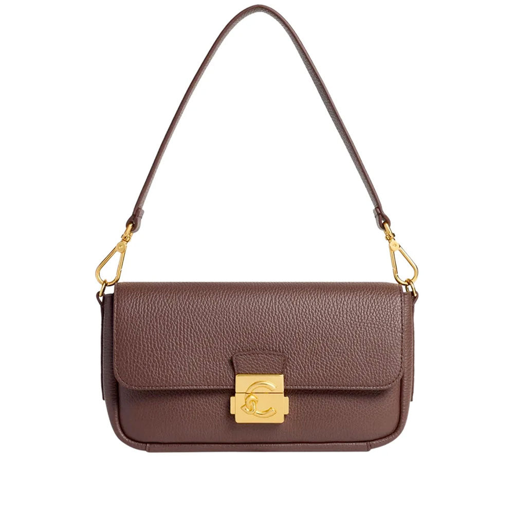 Borsa Donna a Spalla COCCINELLE in Pelle Martellata linea C-Me Colore Berry