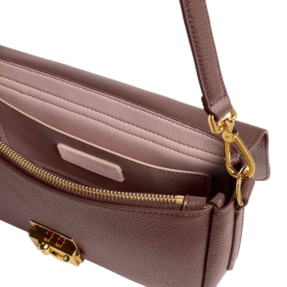 Borsa Donna a Spalla COCCINELLE in Pelle Martellata linea C-Me Colore Berry