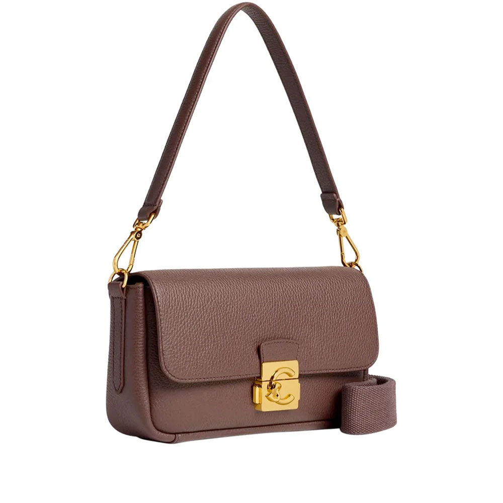 Borsa Donna a Spalla COCCINELLE in Pelle Martellata linea C-Me Colore Berry