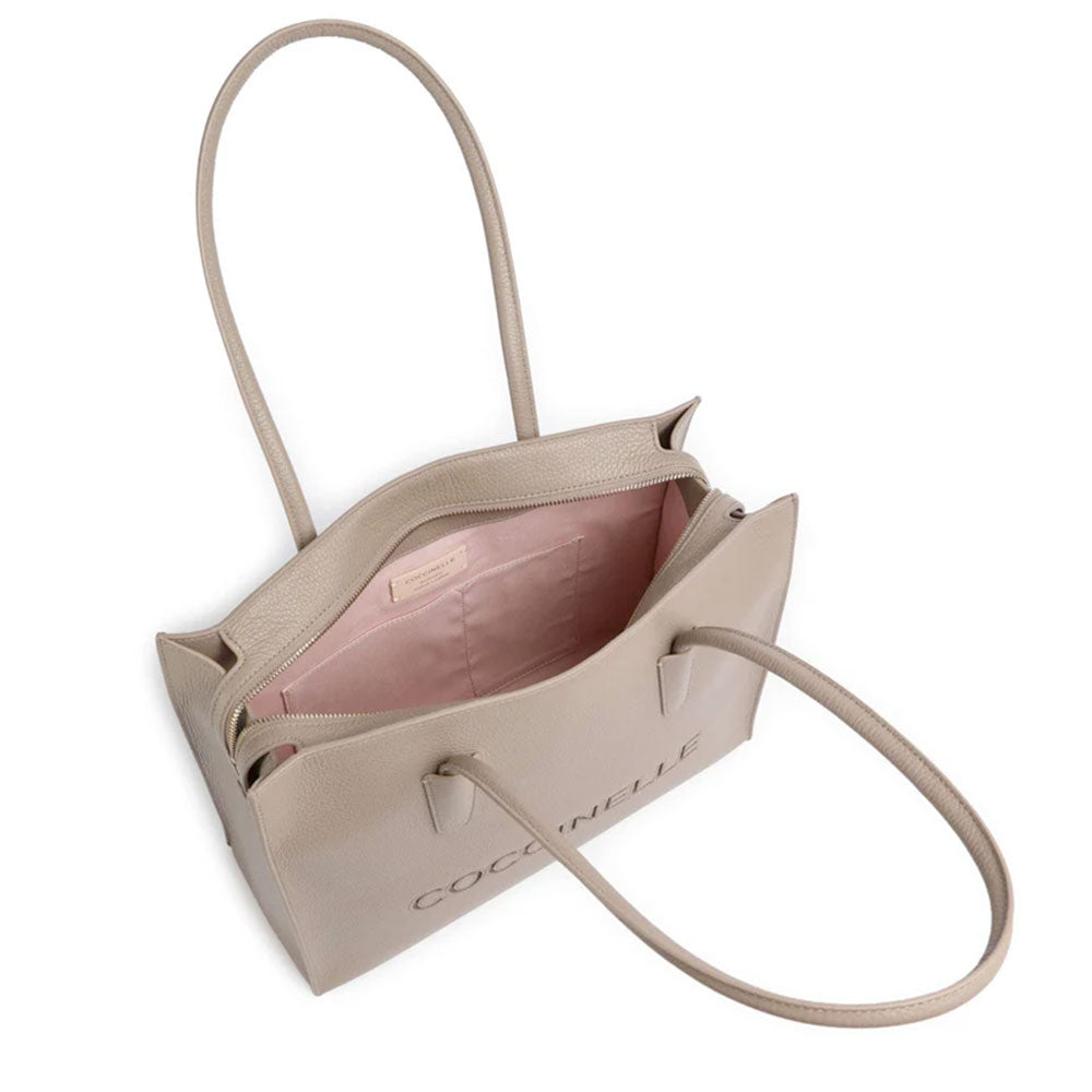 Borsa Donna a Spalla COCCINELLE in Pelle Linea Myrtha26 colore Warm Taupe