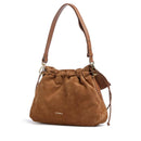 Borsa Donna Hobo a Spalla COCCINELLE in Pelle Scamosciata linea Lidia Colore Cognac
