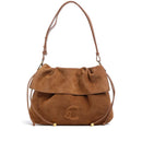 Borsa Donna Hobo a Spalla COCCINELLE in Pelle Scamosciata linea Lidia Colore Cognac