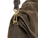 Borsa Donna Hobo a Spalla COCCINELLE in Pelle Scamosciata linea Lidia Colore Fango