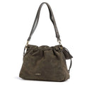 Borsa Donna Hobo a Spalla COCCINELLE in Pelle Scamosciata linea Lidia Colore Fango