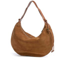 Borsa Donna a Hobo Spalla COCCINELLE in Pelle Scamosciata linea Thess Suede Colore Cognac
