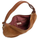 Borsa Donna a Hobo Spalla COCCINELLE in Pelle Scamosciata linea Thess Suede Colore Brunette